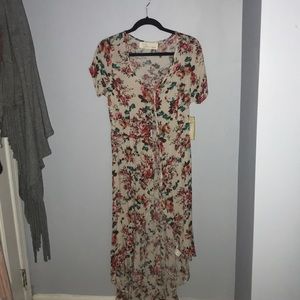 Floral high low shirt